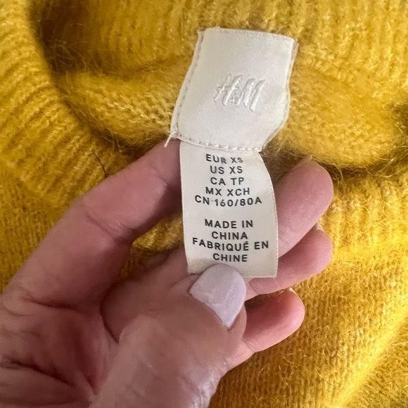 Mustard Cropped Wool and Mohair Blend Sweater - Picture 7 of 9